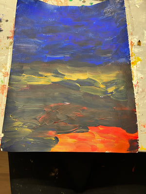 Serenity in Colors" - Abstract Sunset Painting